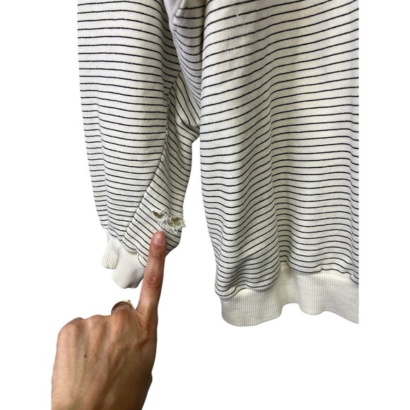Vintage Women’s Casual Equipe Original Sport Logo Stripped Sweater Small Flaws - Picture 5 of 15